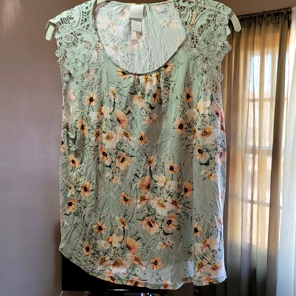 Flowered Print Dress Shirt
